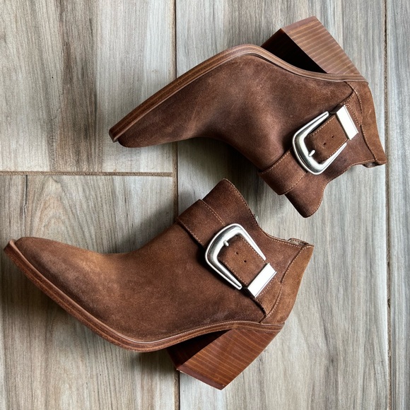 Vince Camuto Gidgey Western Suede Ankle Booties - Picture 5 of 7